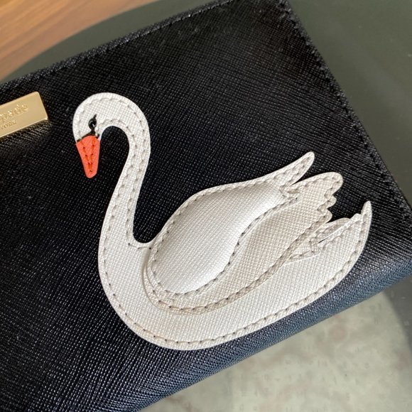 NWT Kate Spade Swan Black Wallet | Zip Around Purse Wristlet - Picture 3 of 12